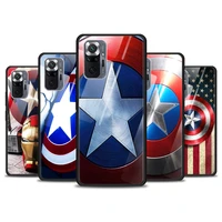 captain america shield marvel for xiaomi redmi note 10 pro max 10s 9t 9s 9 8t 8 7 pro 5g luxury tempered glass phone case cover
