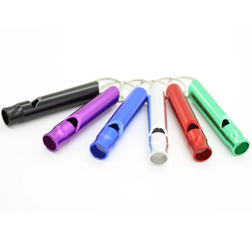 10 шт 6 см мини алюминиевый сплав свисток брелок для наружного аварийного