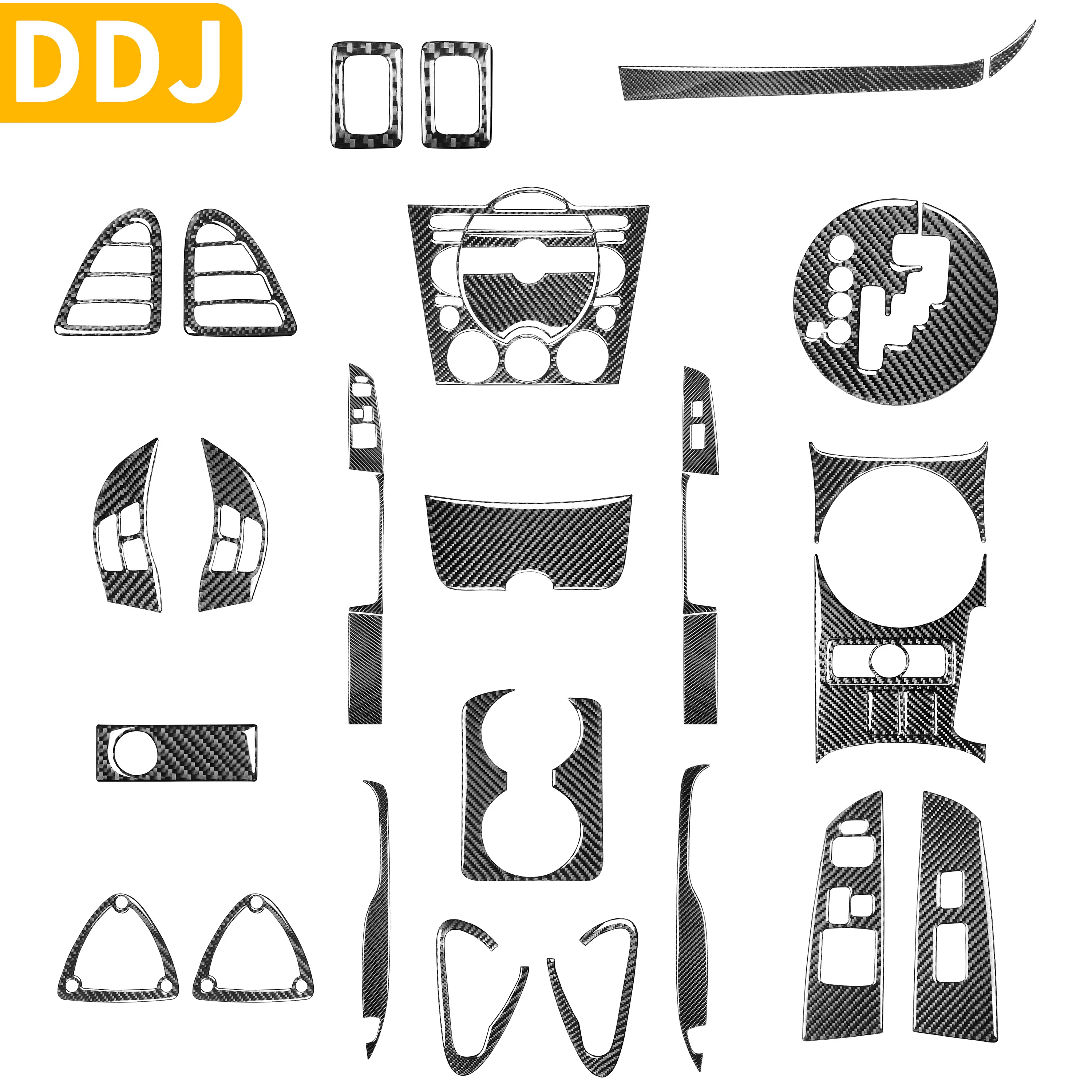 

For Mazda RX-8 RX8 SE3P JM1FE Gear Shifter Steering Wheel Reading Light Door Handle Window Lift Button Carbon Fiber Accessories