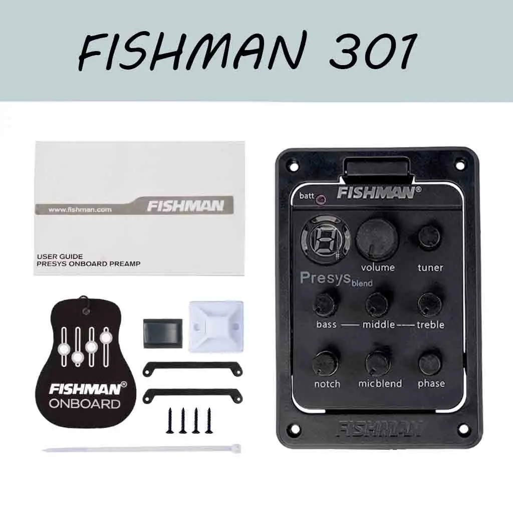 

FISHMAN Presys Blend 301 Dual Mode Guitar Preamp EQ Tuner Piezo Pickup Mic Beat