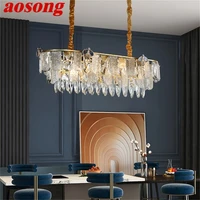aosong chandelier gold oval pendant lamp postmodern led lighting fixture for home living dining room