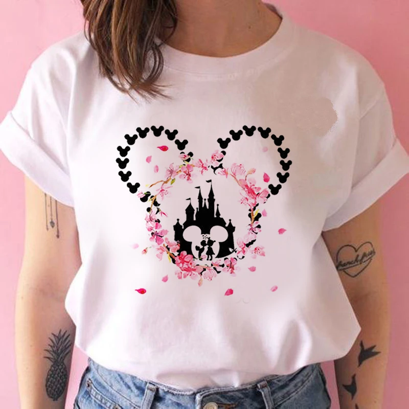 

Female Thin T shirt Cute Holiday Tees Women Silhouette of lovely big ears T-Shirt White Shirt Girl Tumblr Tee