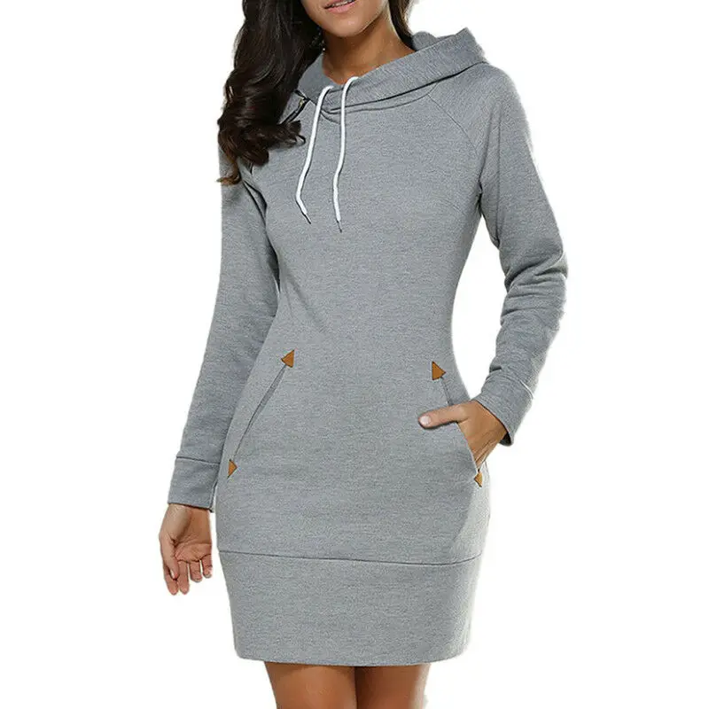

Womens Long Sleeve Sweatshirt Hooded Casual Hoodie Jumper Sweater