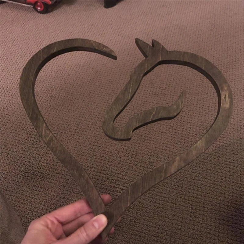 Подвесная деревянная Настенная картина в виде лошади сердца домашний декор
