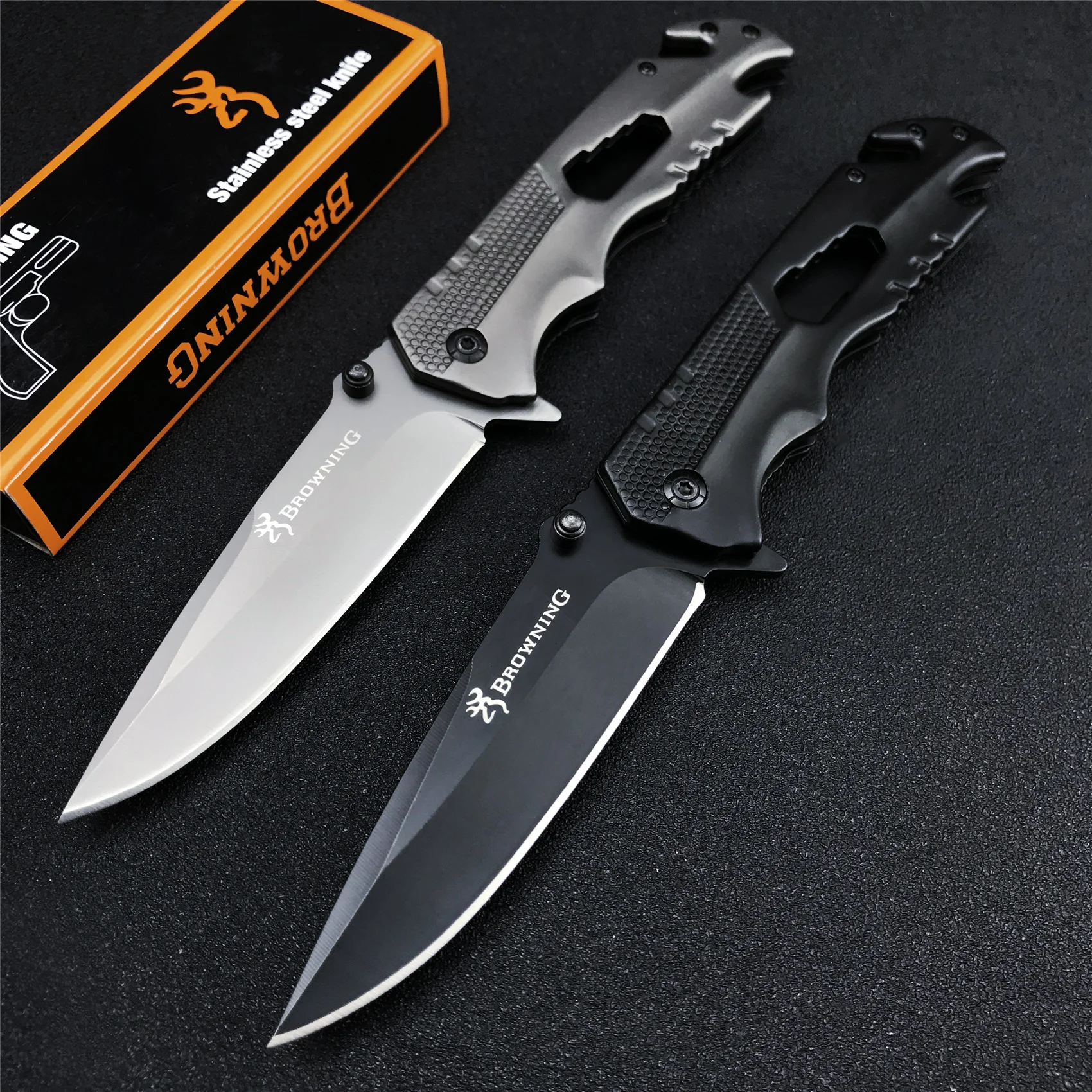 

BROWNING MULTI-FUNCTIONAL Heavy-duty Folding Knife All Steel Outdoor Tactical Camping Hunting Tool Self Defense Knives Survival