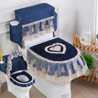 new three piece toilet cushion set u shaped zipper toilet cushion water tank with pocket storage toilet cover dust cover cloth
