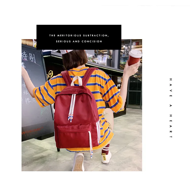 Модная однотонная Студенческая сумка через плечо из ткани Оксфорд