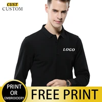 autumn and winter long sleeved polo 11 colors available printed logoembroidered logo work clothes 65 cotton
