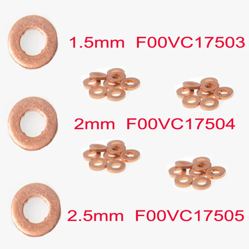 

10PCS 1.5mm Heat Shield F00VC17503 Diesel Injector 2mm Copper Washer F00VC17504 Auto Injection 2.5mm Ring F00VC17505 Injector