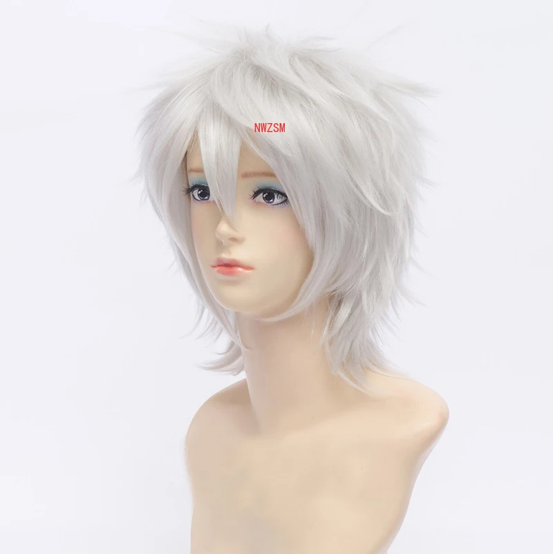 

Мужской короткий парик Hunter x Hunter Killua Zoldyck, костюм для косплея, лохматый многослойный термостойкий синтетический парик + бесплатная шапочка д...