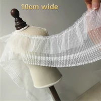 double layer tulle wavelet point pleated trend lace fabric diy ladies clothing leader collar material fashion skirt trim decor