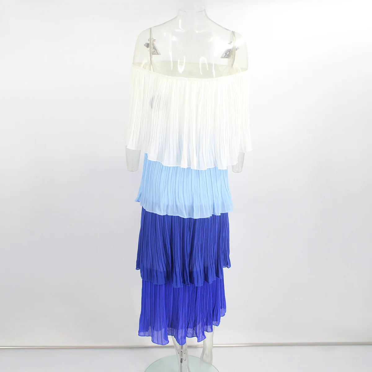 

Women's Dress Sexy Contrast Color Pleated Cake Skirt with Ruffles New Unique Design Elegant Formal Evening Party Vestidos