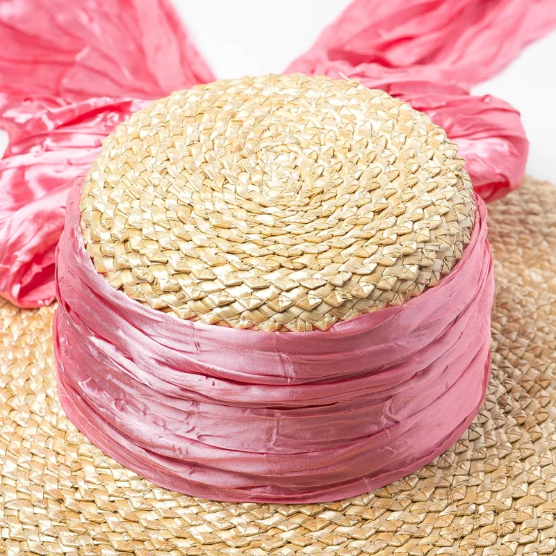 Соломенная шляпа с большим полями летняя Плетеная соломенная натуральным