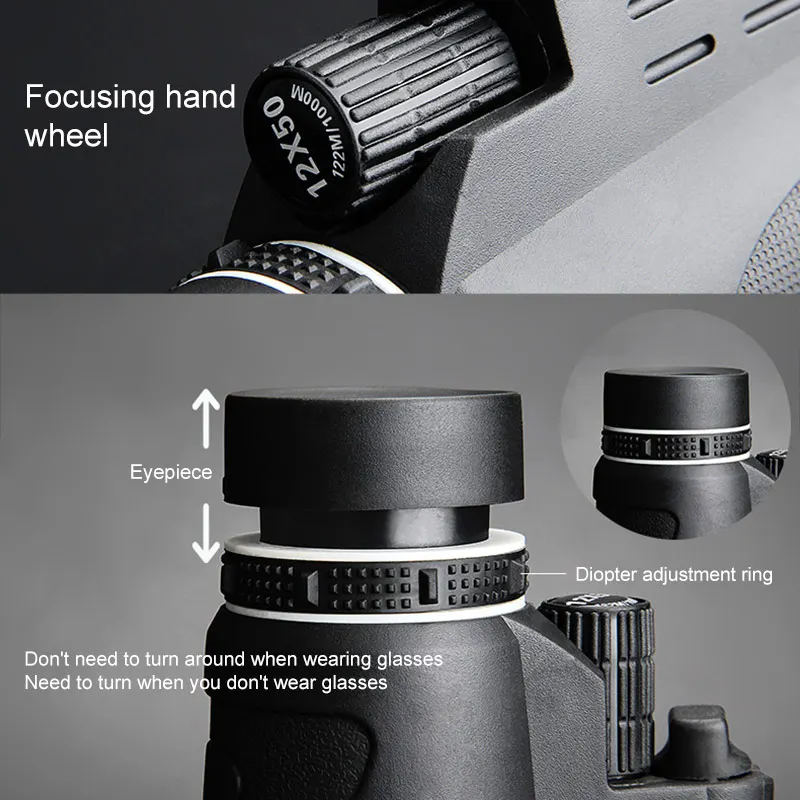 

new High Definition Monocular Telescope12* 50 Waterproof Mini Portable Military Zoom Scope For Travel Hunting Camera Telescope