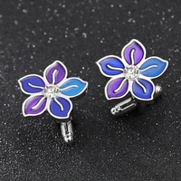 fashion jewelry enemal rhinestoned crystal floral cufflinks for men gentle gifts