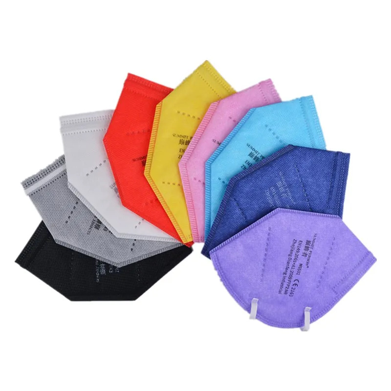 

20pcs FFP2 Colored Face Masks CE Approved 5-Layer Filtering Protection 5pcs/bag Adult Black Pink pm2.5 Particulate Health