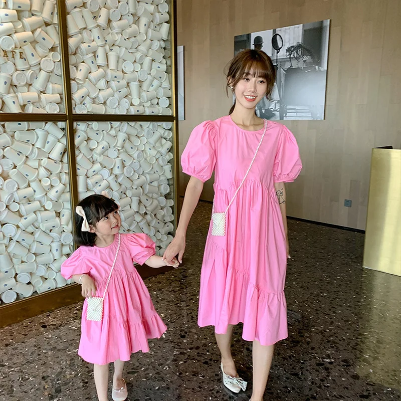 

2021 high quality high configuration new solid color parent-child clothes