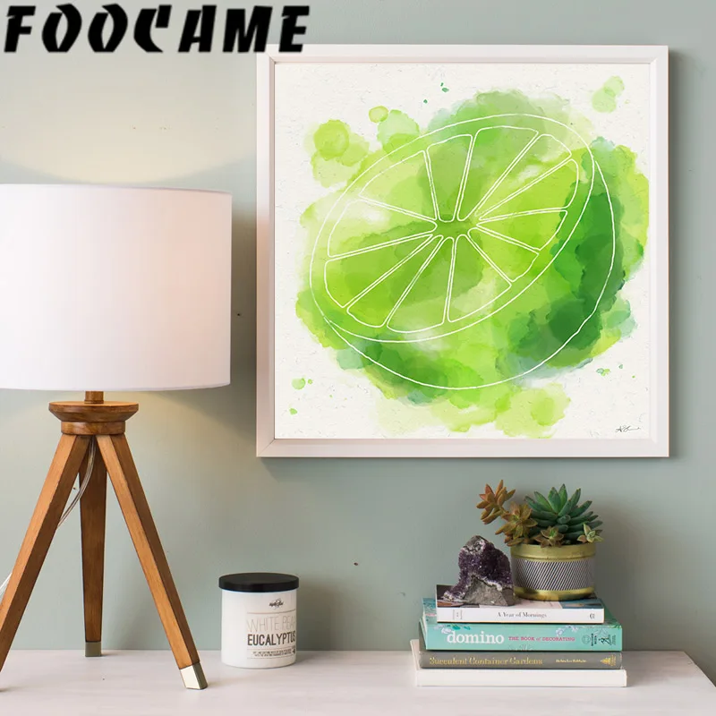 Еда плакат лимон арбуз Черника Фрукты холст картина печать стены искусства Кухня