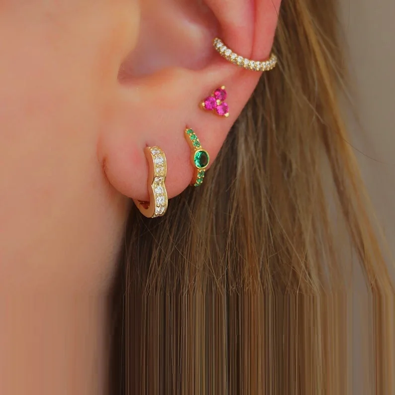 

925 sterling silver mini heart shape hoop earring minimal delicate huggie hoops delicate multi piercing earring