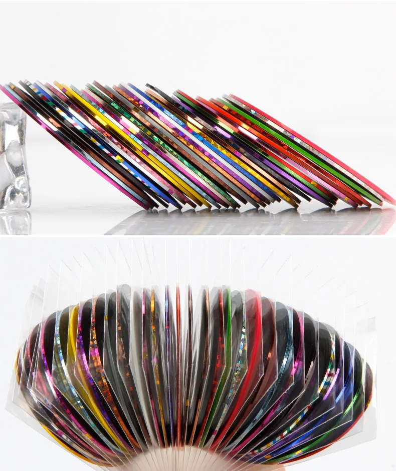 Allnewelook 2 мм многоцветная популярная полоса для ногтей лента 3D украшения