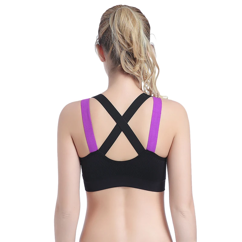 Women Sports Bra Breathable Top Shockproof Cross Back Push Up Workout For women Gym Running Jogging Yoga Fitness Bra#2L5 | Спорт и