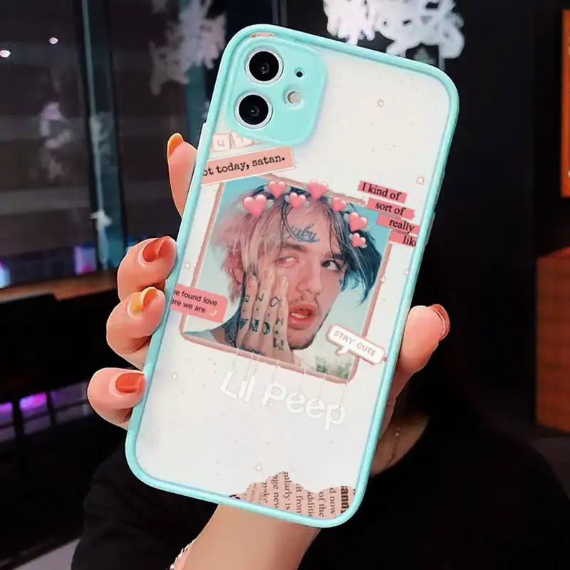 

lil peep Phone Cases matte transparent For blue iPhone 7 8 x xs xr 11 12 pro plus max mini Clear Funda