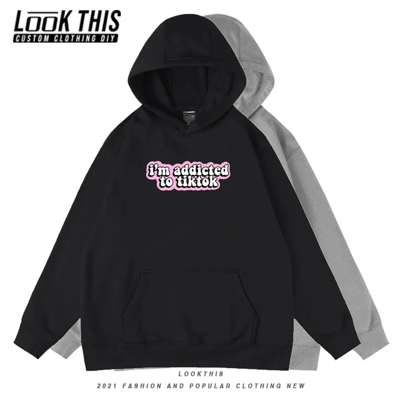 

Толстовка с капюшоном унисекс, с надписью, в стиле оверсайз