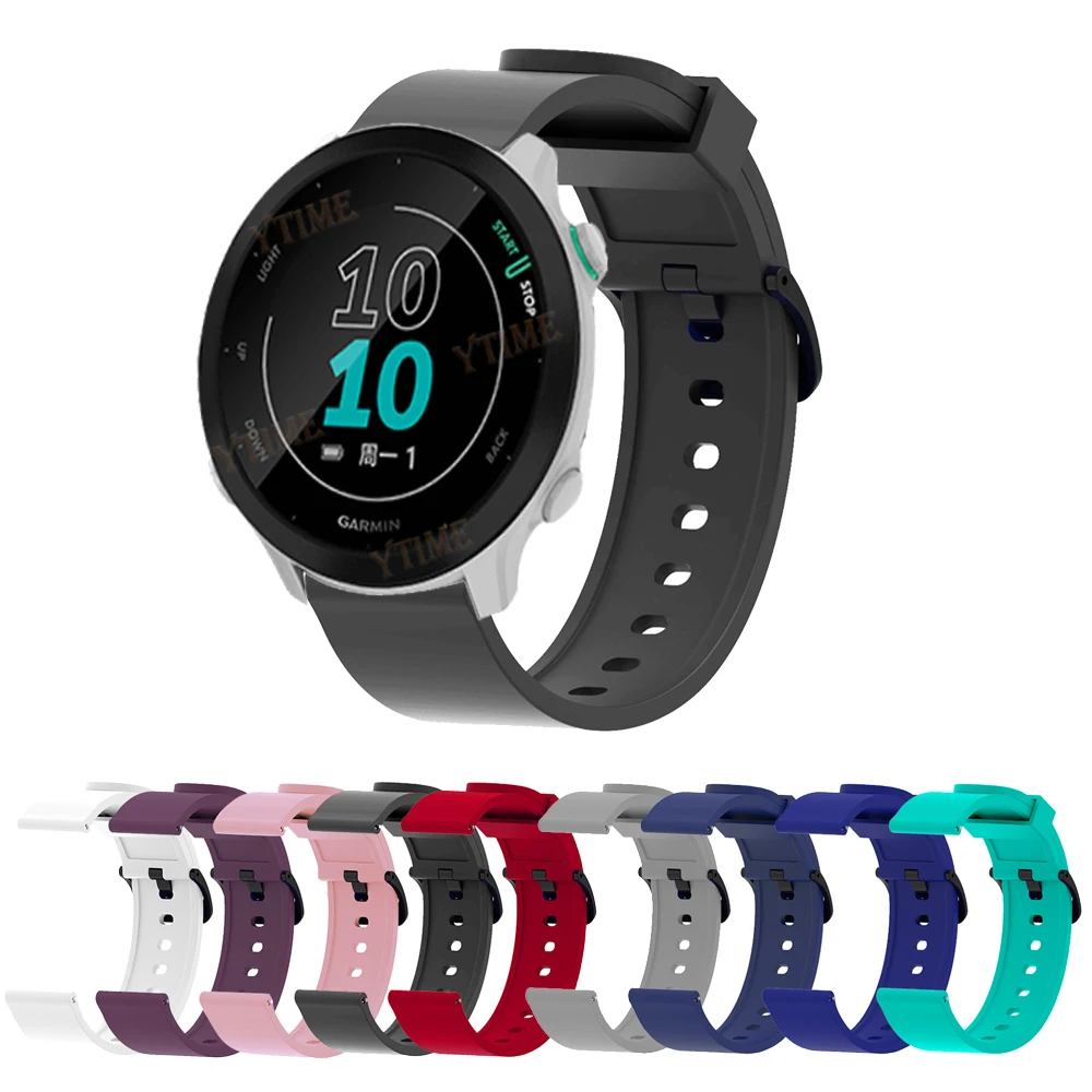 

For Garmin Vivoactive 3 music/Venu SQ Watch Strap 20mm Silicone Bracelet Wrist band Belt For Forerunner 245 645 158 55 Correa