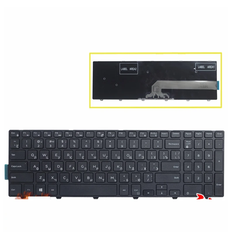 Новая русская клавиатура для ноутбука Dell Inspiron 17 5758 15 3000 3546 3558 3559 3551 5543 5548 5552 5759 7557