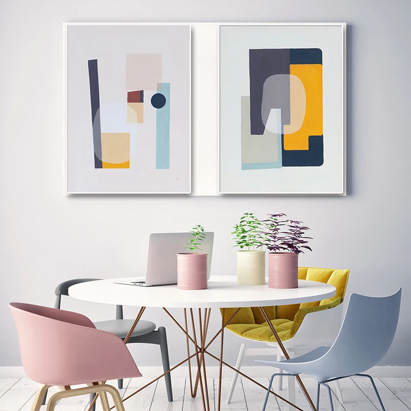

Nordic Minimalist Geometric Pattern Abstract Canvas Painting Posters Wall Art Pictures Modern Home Decorations For Living Room