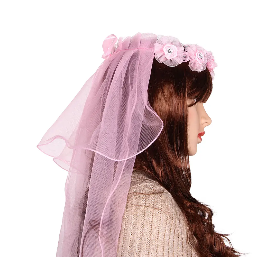 Модный свадебный обруч для волос вуаль гирлянда невесты двухслойный тюлевый