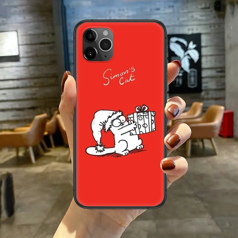 

Simons Cat Cute Cartoon Phone Case Cover For Iphone 5 5S 6 6S PLUS 7 8 11 12 Mini X XR XS PRO SE 2020 MAX black Shell Tpu Cell
