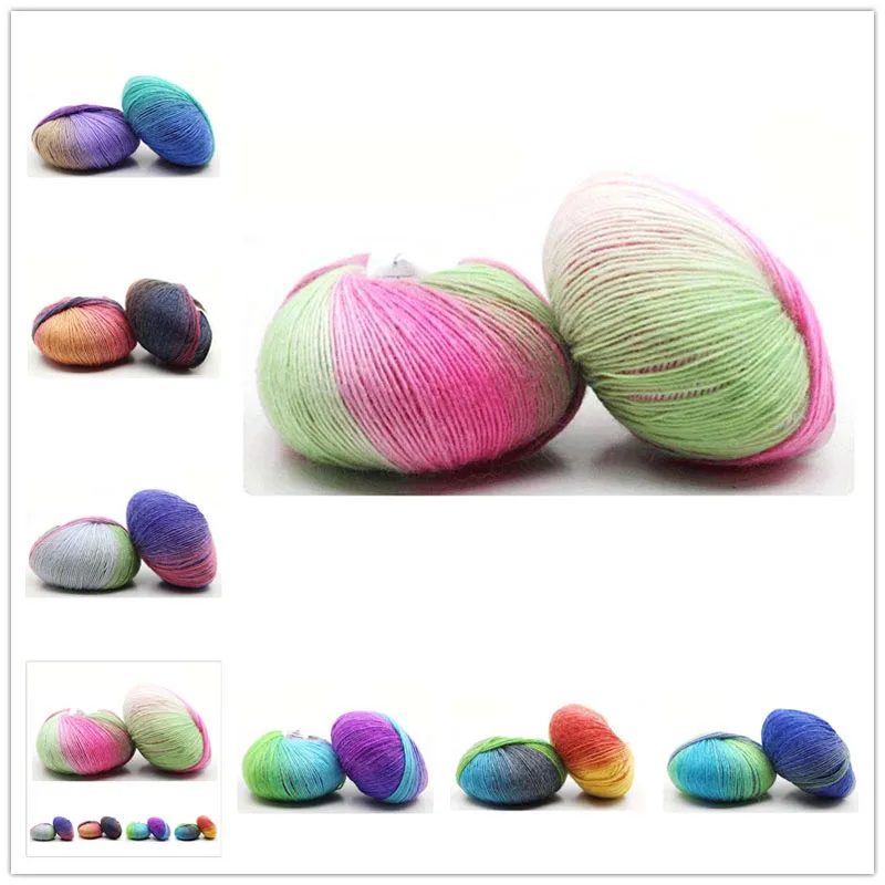 Оптовая продажа мягкие вязаные шарфы 50 г разных цветов ручной работы из 100% шерсти