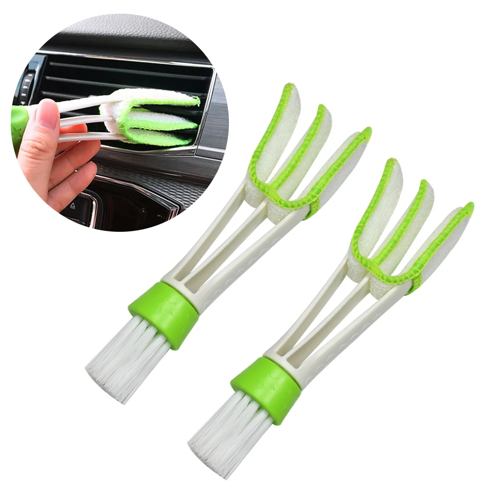 

YUNPICAR Multifunction Cleaning Brush for Car Air Vent - 2 Microfiber Sleeves Blinds Cleaner Tools for Keyboard Window Leaves