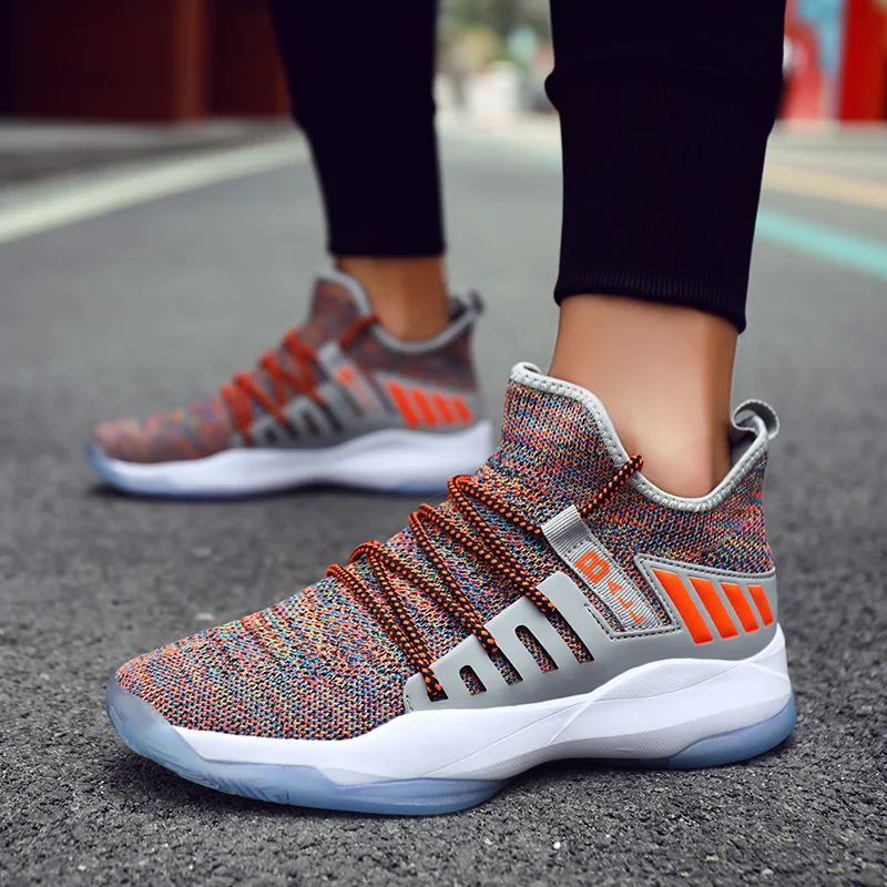 High Top Men Sport Shoes Basketball Sneakers Light Outdoor Footwear Breathable Anti-slip Rebound Gym Ankle Boots for | Обувь
