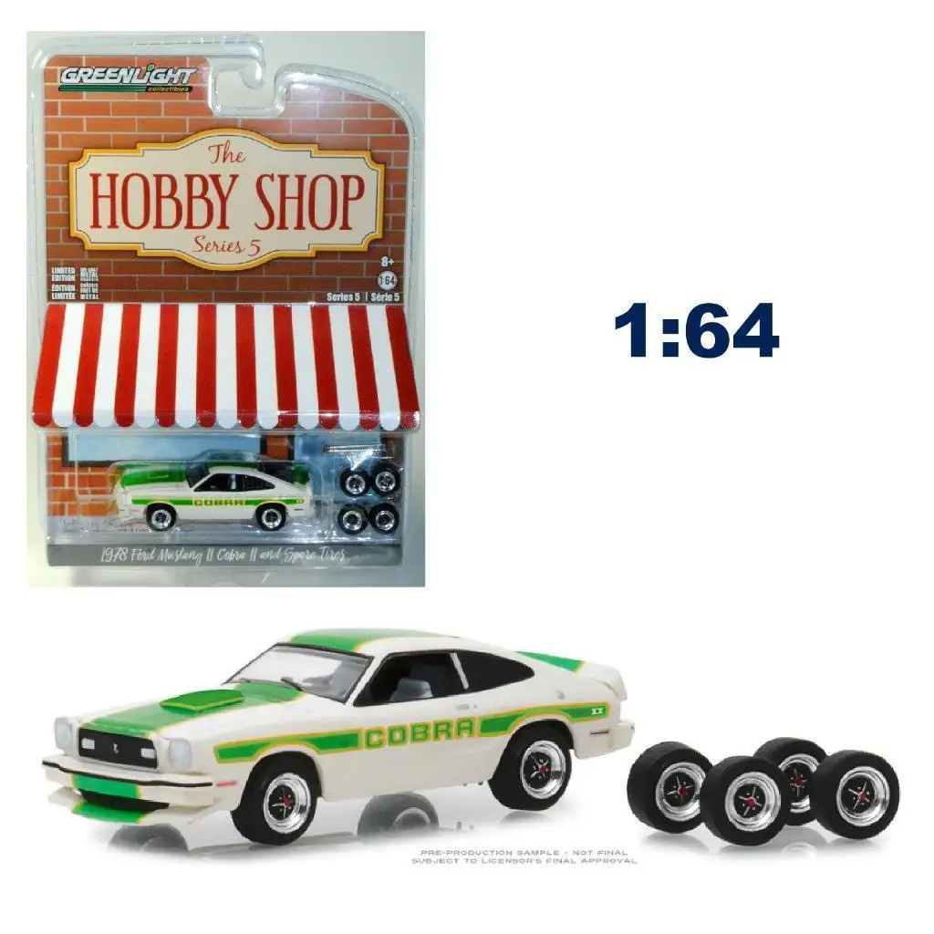 GL 1:64 1978 Ford Mustang II Cobra в белом сплаве модель автомобиля литые металлические игрушки