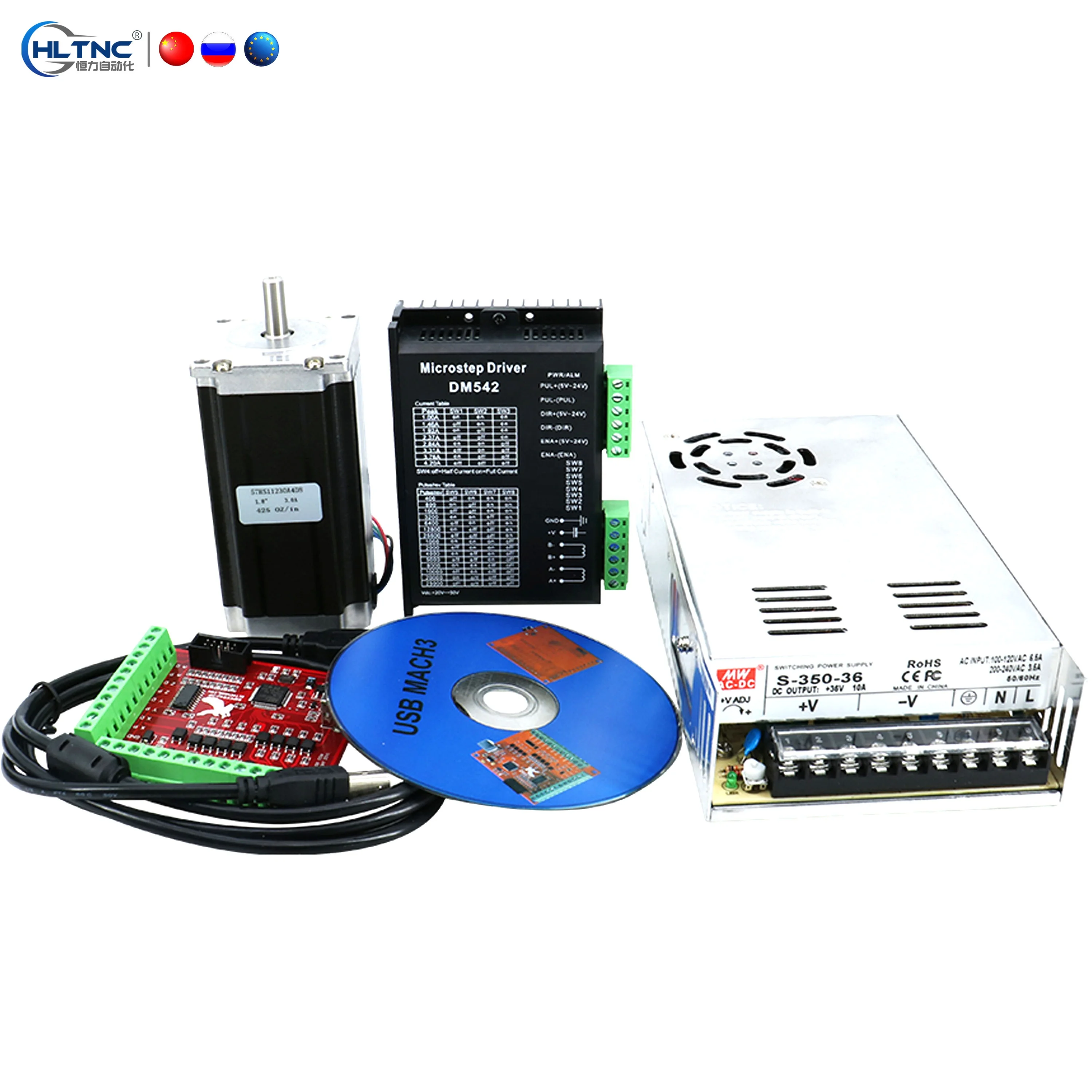 

Cheapest! Best! Fast! 1pcs stepper motor nema23 3Nm + Drvier + Power supply + controller board for CNC