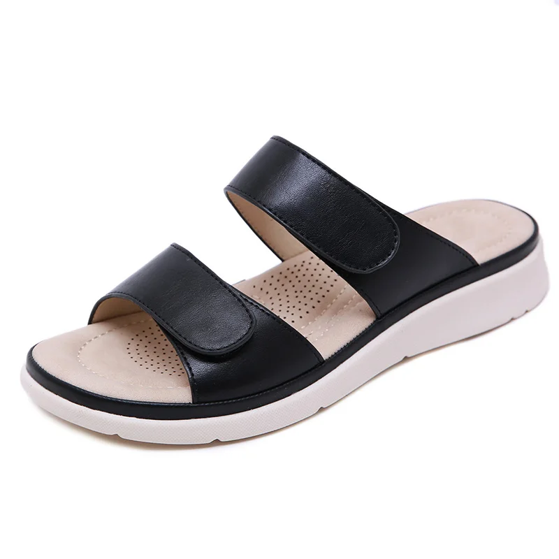 

2020 Summer Shoes Women Sandals Soft Flat Women Beach Sandals Summer Ladies Shoes Pink Black