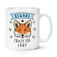 beware crazy foxfragsnail lady 11oz mug funny animal ceramic coffee tea cup mug