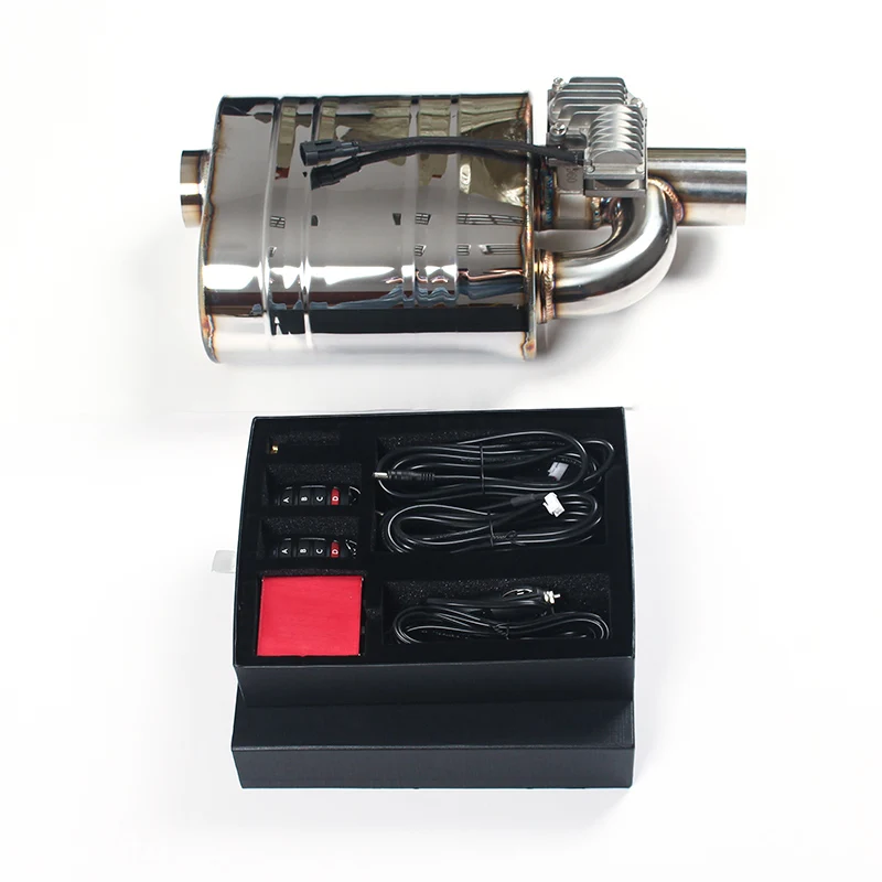 

Best-selling SS304 One in One out Electric Valved Exhaust Muffler