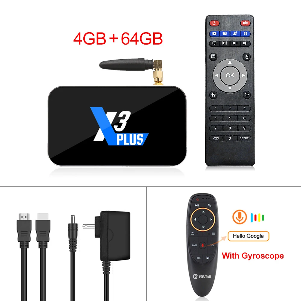 X3 Plus 4G64G G10 X3 Plus ТВ приставка Android 9,0 Смарт ТВ приставка S905X3 DDR4 ram 4GB rom 32GB 64GB 2,4G/5G Wifi 1000M Bluetooth 4,2 медиаплеер 4K HD - Цвет: X3 Plus 4G64G G10