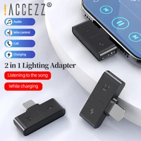 accezz 2 in 1 audio adapter dual lighting charging for iphone 12 11 pro xs max xr x 8 7 plus headphone connector cable splitter