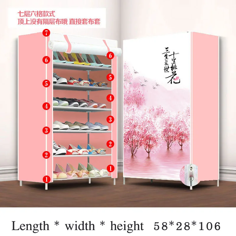 Простая сборочная стойка для обуви с мультяшным рисунком складная Нетканая