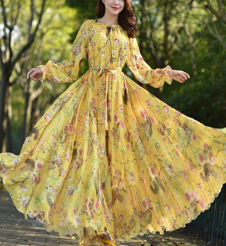 Свободное шифоновое Модное Длинное Платье летняя одежда Абая мусульманская