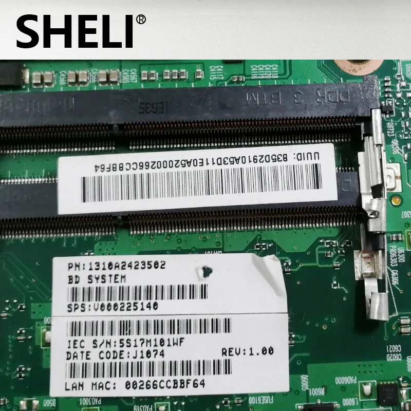 Материнская плата для ноутбука TOSHIBA Satellite C650 C655 HM65 6050A2423501-MB-A02 6050A2423501 V000225140 SLJ4P |