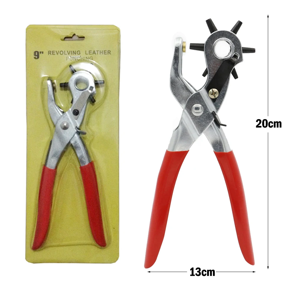 

Leather Belt Hole Punch Plier Eyelet Puncher Revolve Sewing Machine Bag Setter Tool Watchband Strap Household leathercraft