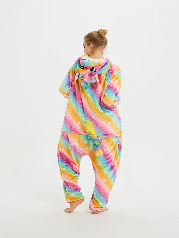 Новые зимние женские и мужские пижамы унисекс для взрослых с милым