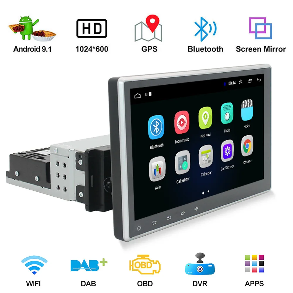 2G + 16G 1Din Android 10 1 автомобильный стерео радио GPS навигация 9 &quotHD вращающийся
