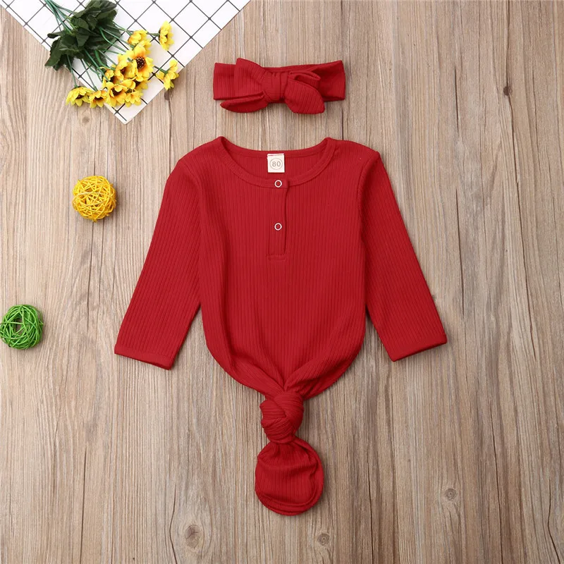 

Long Sleeve Solid Swaddle Sleeping Bags Toddler Infant Baby Girl Boy Pit Stripe Cotton Wrap Blanket Headband Outfit Pink Beige