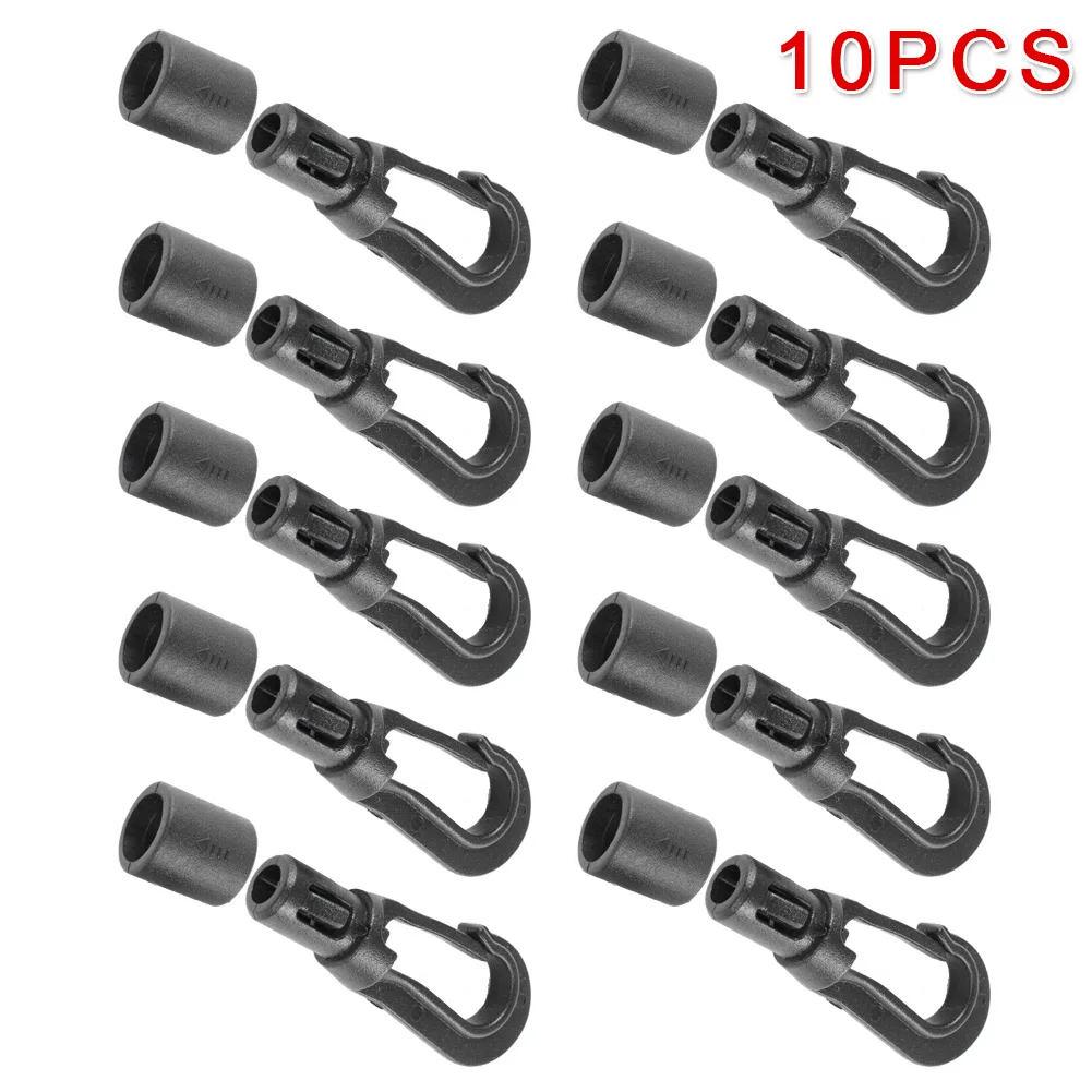 

Kayak 10pcs Waterproof Drawstring Buckle Portable Plastic Black 8mm Durable Rope Hook Replacement Tool